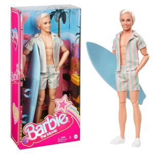 Barbie The Movie Ken Doll Wearing Pastel Striped Beach Matching Set 2023 New